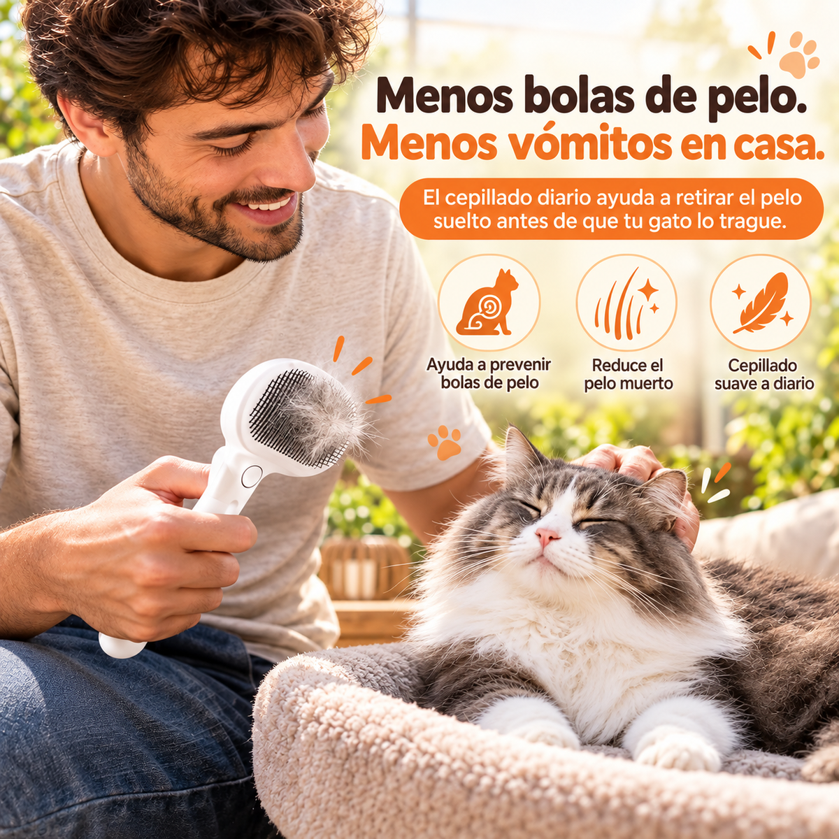 VaporPet™ — Cepillo de Vapor Frío y Masaje para Mascotas
