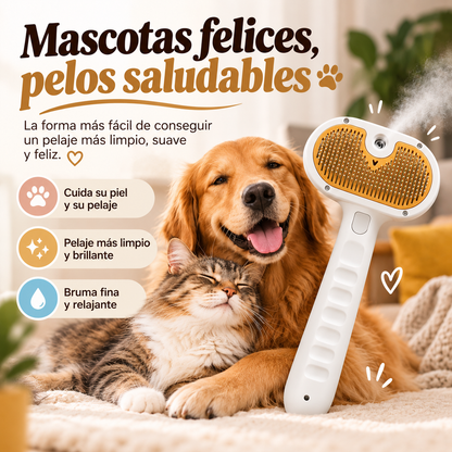 VaporPet™ — Cepillo de Vapor Frío y Masaje para Mascotas